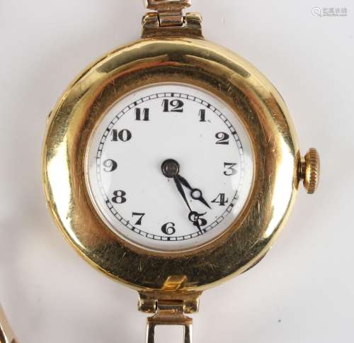 A Peerless 18ct gold circular cased lady's wristwatch with s...