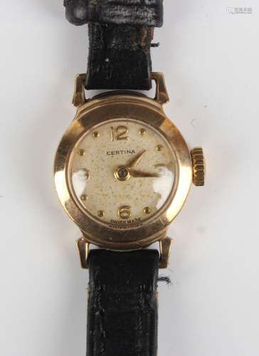 A Certina 9ct gold cased lady's wristwatch, the signed jewel...