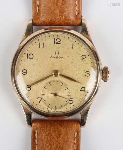 An Omega 9ct gold circular cased gentleman's wristwatch, cir...