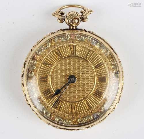 A George IV gold cased keywind open-faced gentleman's pocket...