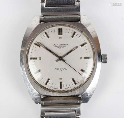 A Longines Admiral HF steel cased gentleman's wristwatch, th...