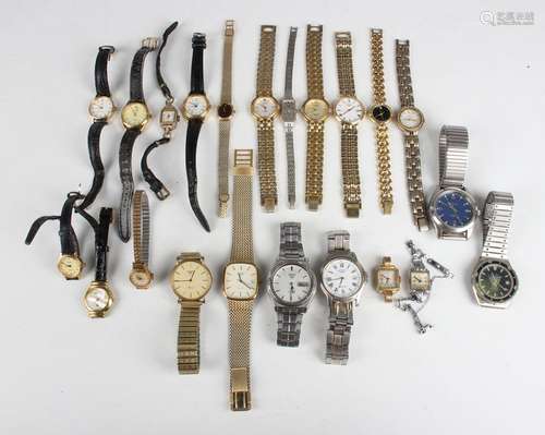 A group of wristwatches, including a Longines Presence Quart...