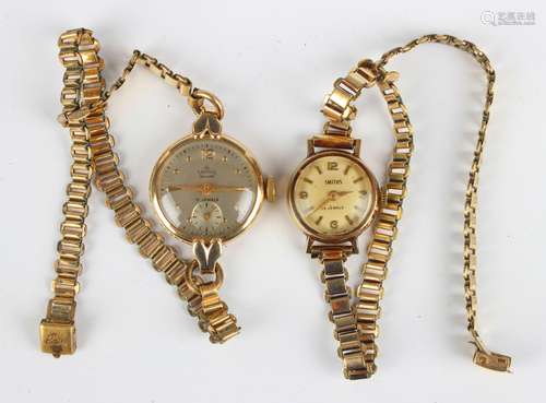 A Smiths De Luxe 9ct gold circular cased lady's wristwatch, ...