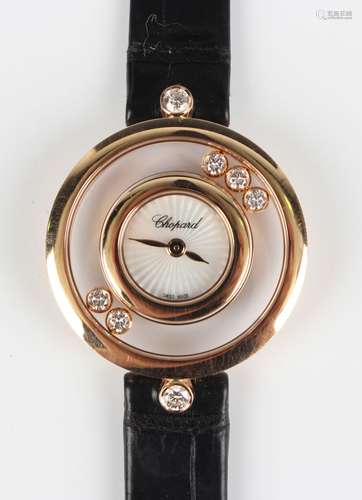 A Chopard Happy Diamonds 18ct rose gold and diamond lady's d...