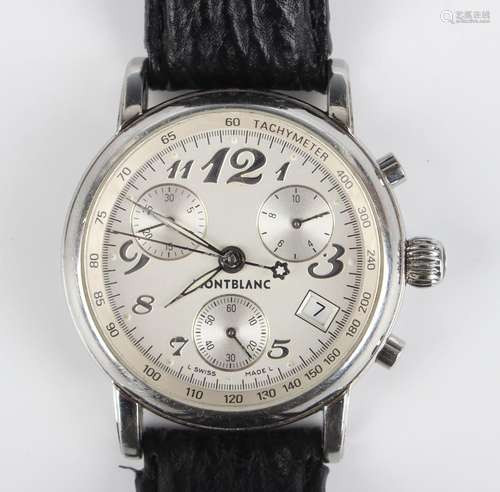 A Montblanc Meisterstück steel cased gentleman's chronograph...