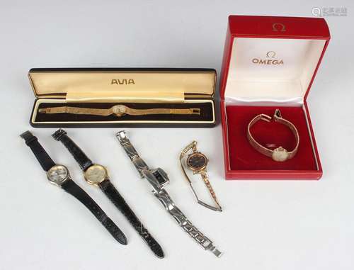 An Omega 9ct gold lady's bracelet wristwatch, the signed cir...