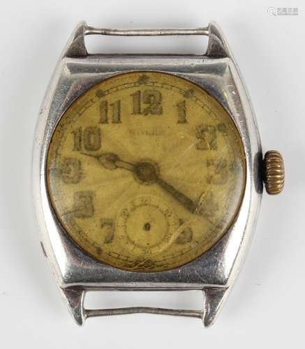 A Rolex silver cased gentleman's wristwatch, the jewelled le...