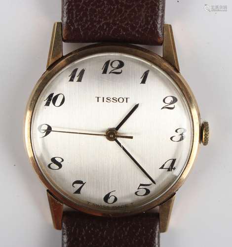 A Tissot gold circular cased gentleman's wristwatch, the sig...