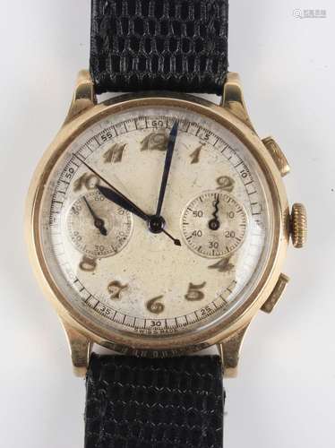 A Movado 9ct gold circular cased gentleman's chronograph wri...