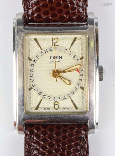An Oris Automatic Calendar Pointer Date stainless steel rect...
