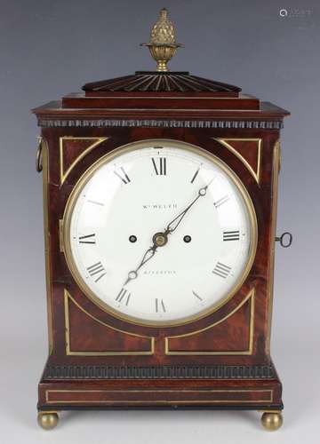 A Regency mahogany bracket clock with eight day twin fusee m...