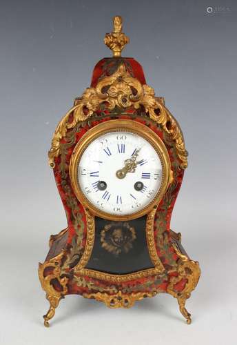 A late 19th century French gilt metal mounted boulle and red...