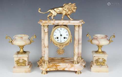 A late 19th/early 20th century gilt metal mounted marble por...