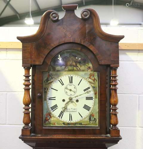 A Victorian mahogany longcase clock with eight day movement ...