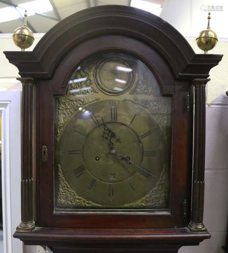 A George III mahogany longcase clock with eight day movement...