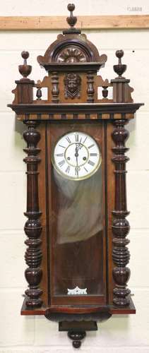 A late 19th century walnut cased Vienna style wall clock by ...