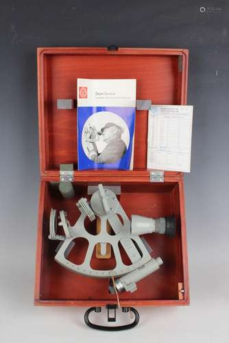 A Freiberger grey enamelled drum-sextant, boxed, with operat...