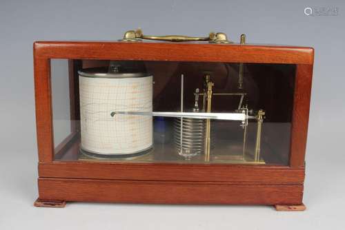 A late 20th century barograph by Casella of London, within a...