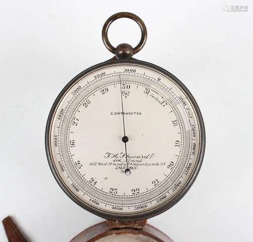 An early 20th century anodized brass cased pocket barometer ...