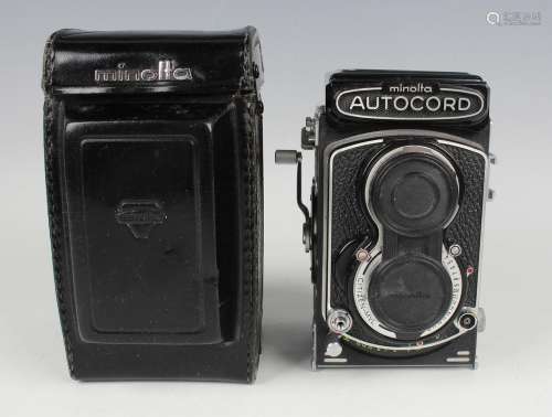 A Minolta Autocord twin lens reflex camera, No. 412431, with...