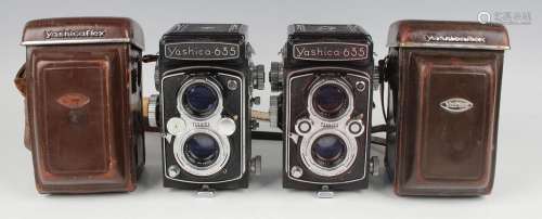 Two Yashica-635 twin lens reflex cameras, No. 650476 and No....