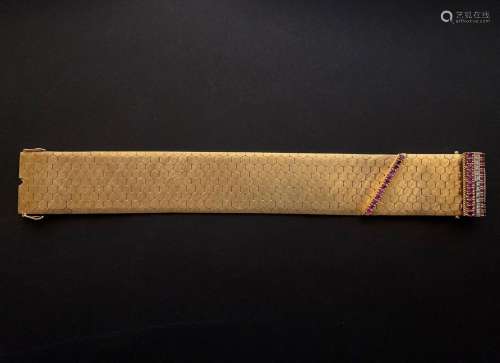 Bracelet ruban en or jaune et or gris 18k (750 millièmes) fo...