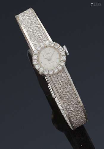 Montre bracelet de dame en or gris 18k (750 millièmes), boît...