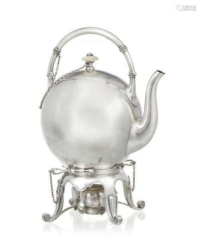 Samovar et support en argent par Khlebnikov, Russie fin XIXe...