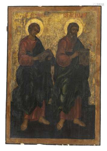 Apôtres Philippe et André, importante icône sur panneau poly...