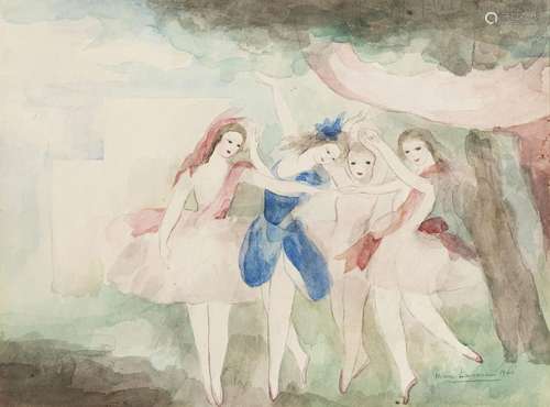 Marie Laurencin (1883-1956), Danseuses, 1940, aquarelle sur ...