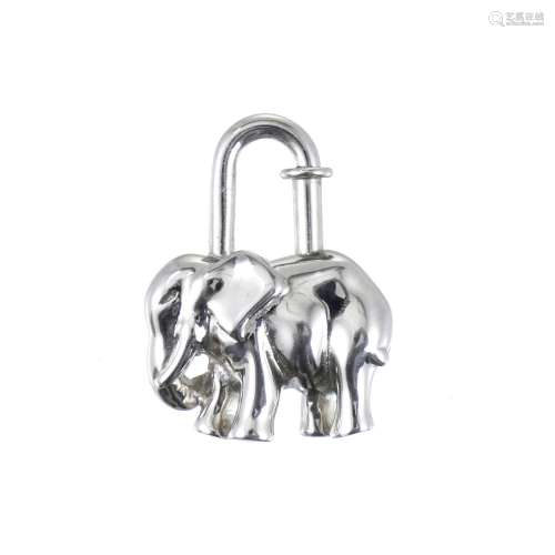 Hermès, cadenas en forme d`éléphant, boîte, h. 3,5 cm