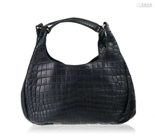 Bottega Veneta, sac Campana tote en crocodile noir souple av...