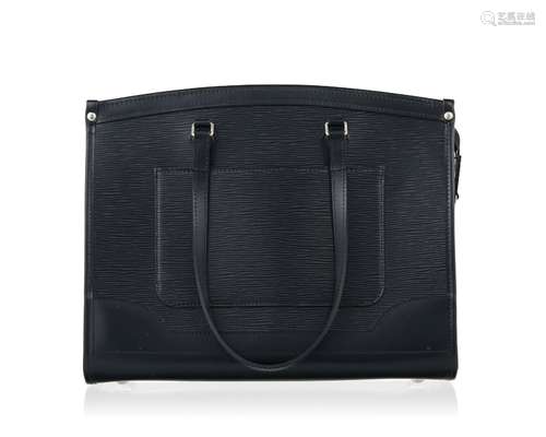 Louis Vuitton, sac cabas Madeleine en cuir épi noir, housse