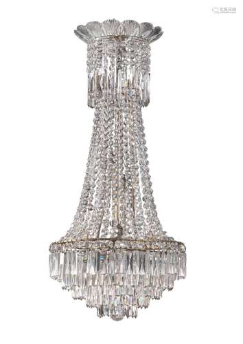 An English cut-glass chandelier, 20th century