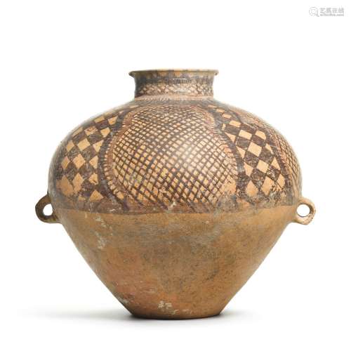 A large painted pottery jar, Neolithic period, Majiayao cult...