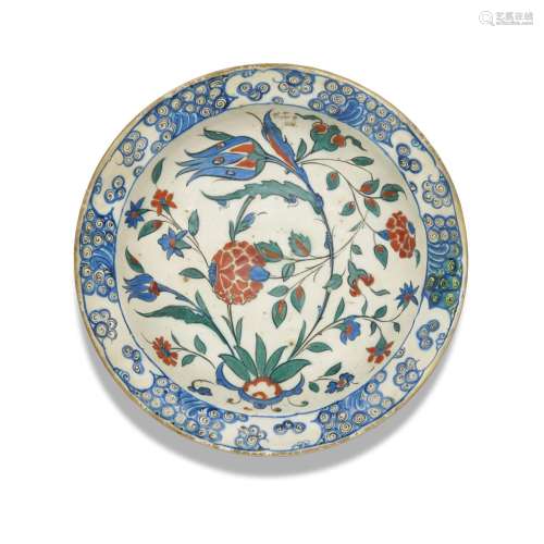 An Iznik polychrome pottery dish, Turkey, Ottoman, second ha...