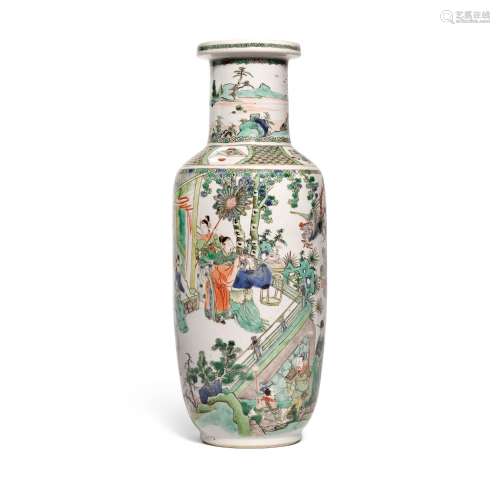 A famille-verte rouleau vase, Qing dynasty, Kangxi period | ...