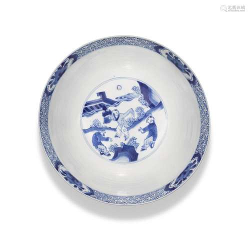 A blue and white bowl, Mark and period of Kangxi | 清康熙 青...