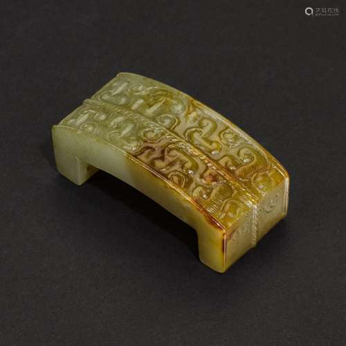 A jade belt ornament, Eastern Zhou or Han dynasty, 4th-3rd c...