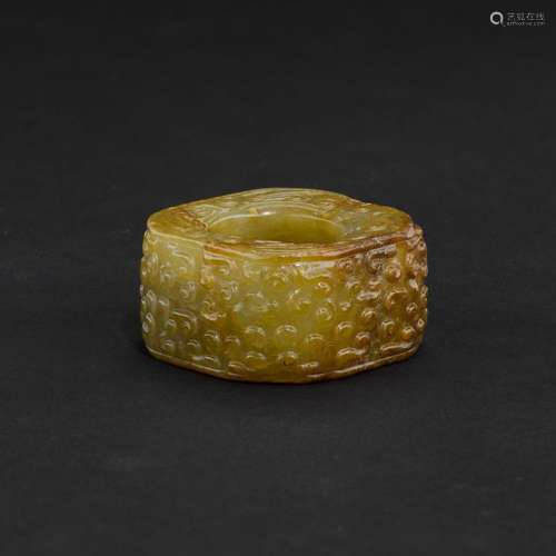 A small jade cong, Eastern Zhou-Han dynasty | 東周五世紀 黃玉...