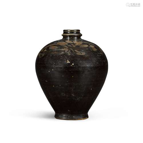 A russet-painted black-glazed meiping, Northern Song/Jin dyn...