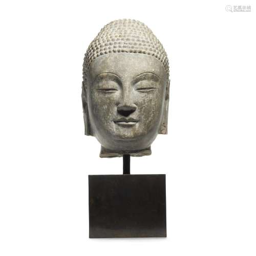 A limestone head of a Buddha, Northern Qi dynasty | 北齊 石灰...