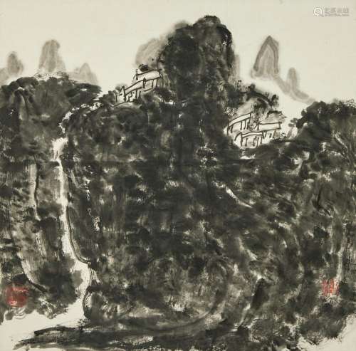 Huang Binhong, Landscape | 黃賓虹 《山水》水墨紙本 鏡框