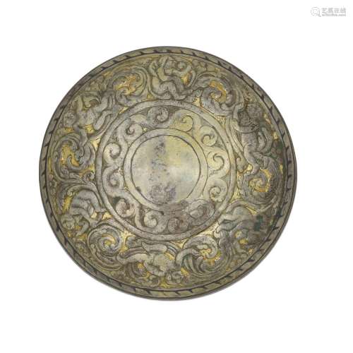 A parcel-gilt silver bowl, Northern India/ Central Asia, 4th...