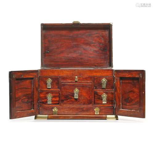 A small huanghuali seal chest, 17th/18th century | 十七/十八...