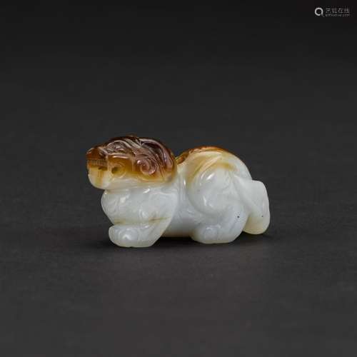 A white and brown jade chimera, Song-Ming dynasty | 宋至明 白...