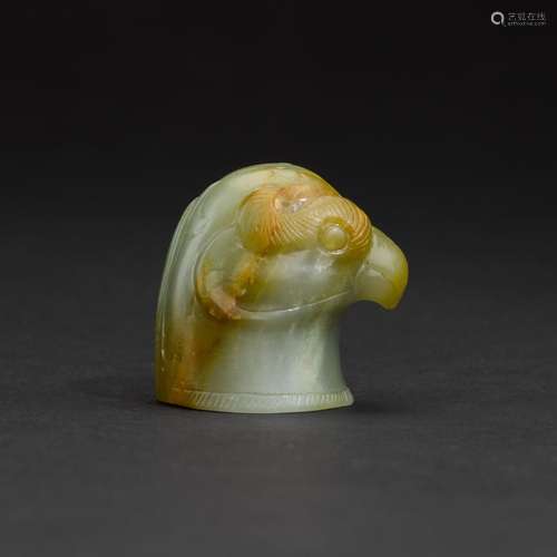 A celadon jade bird-form finial, Han dynasty or later | 漢或...