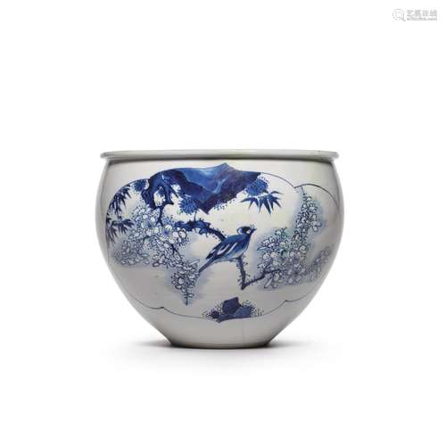 A blue and white jardinière, Qing dynasty, Kangxi period | 清...