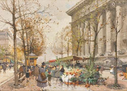 Le marché de fleurs à côté de la Madeleine