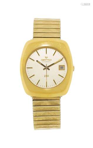 Certina, 288, montre en or 750 avec indication de la date, a...